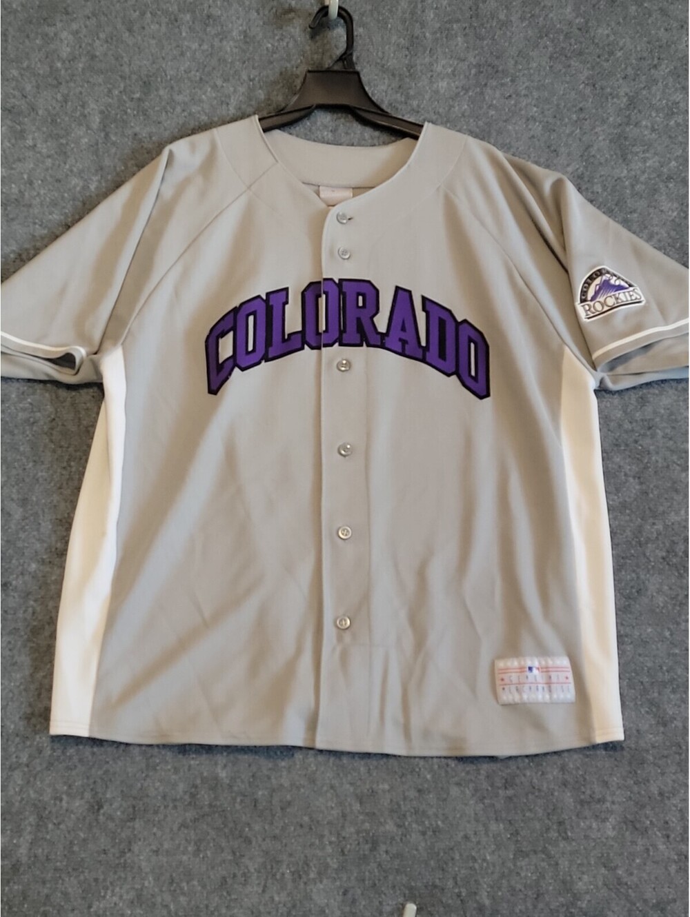 Majestic Carlos Gonzalez Colorado Rockies Gray Jersey Mens Size 48 Flawed 457